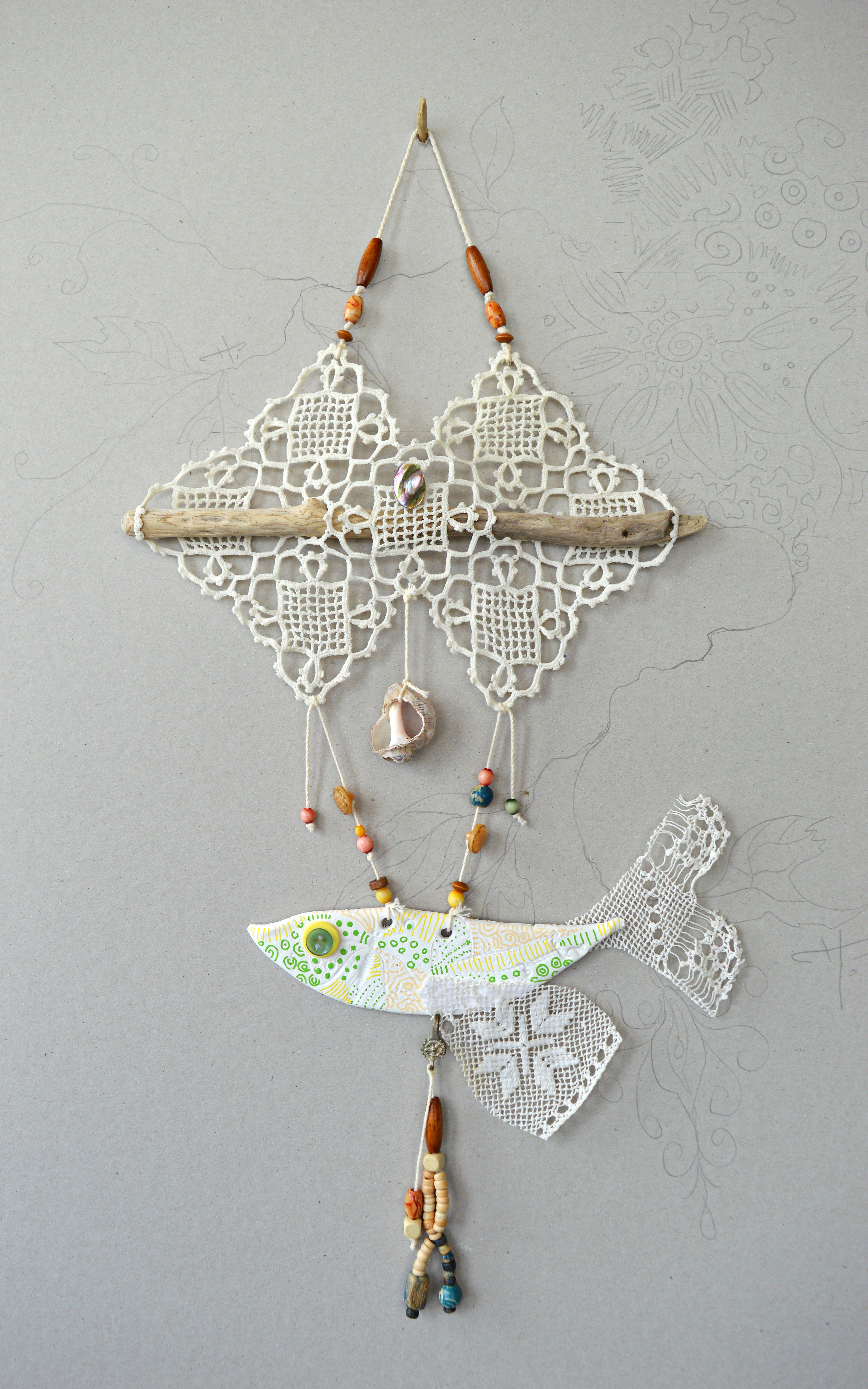 Animal Relief By Silvia Pavlova, 10 X 20", "Gift Of The River", Original Artwork