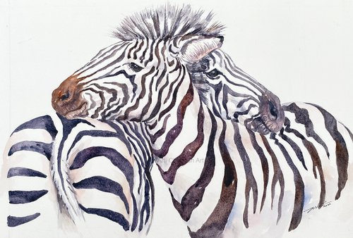 Snuggle Time_Zebras by Arti Chauhan