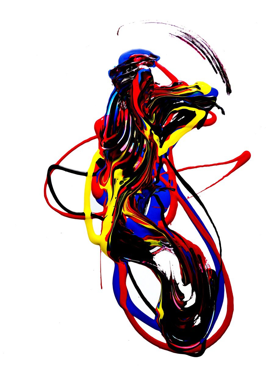 Expressive Abstract Acrylic Painting By Newel Hunter, 18 X 24", All That Jazz, Original Artwork