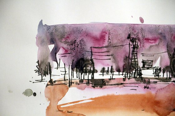 SMALL ABSTRACT LANDSCAPES 20, Watecolor and ink on Paper, 40 x 30