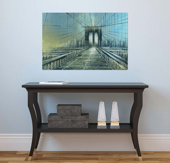 New York - The Brooklyn Bridge As Night Falls