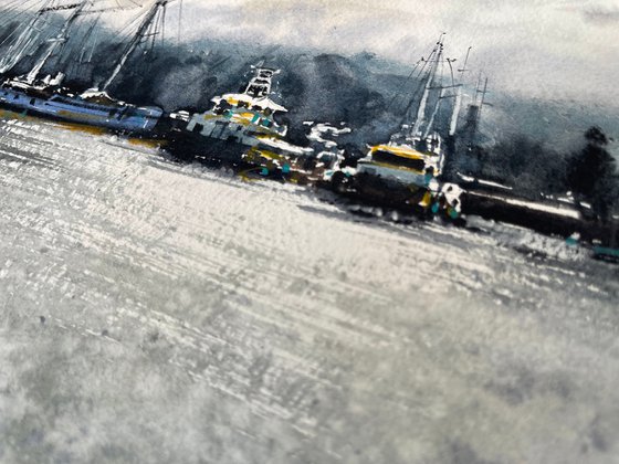 Yachts Paintings Watercolor