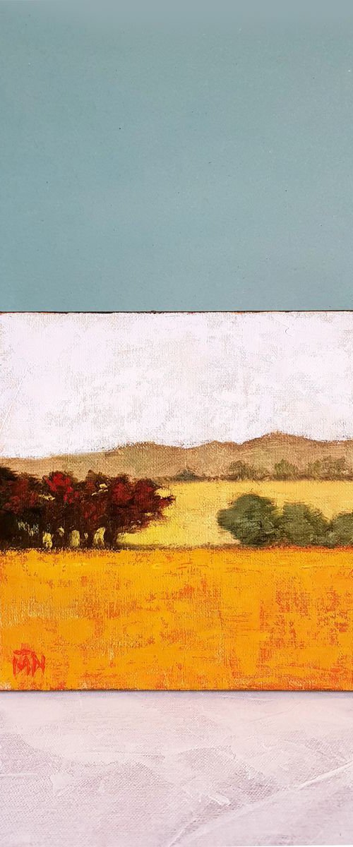 A good day - 20 X 20 CM LANDSCAPE OIL PAINTING (2019) by Mary Naiman