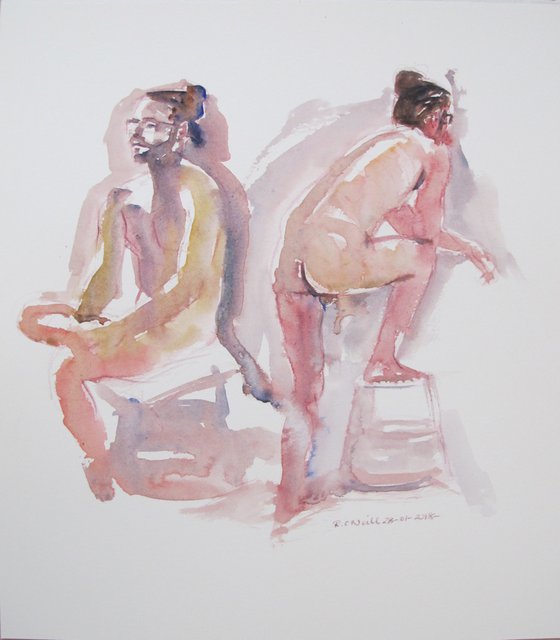 Standing/seated male nude