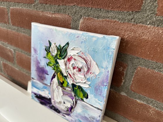 White Rose deep impasto