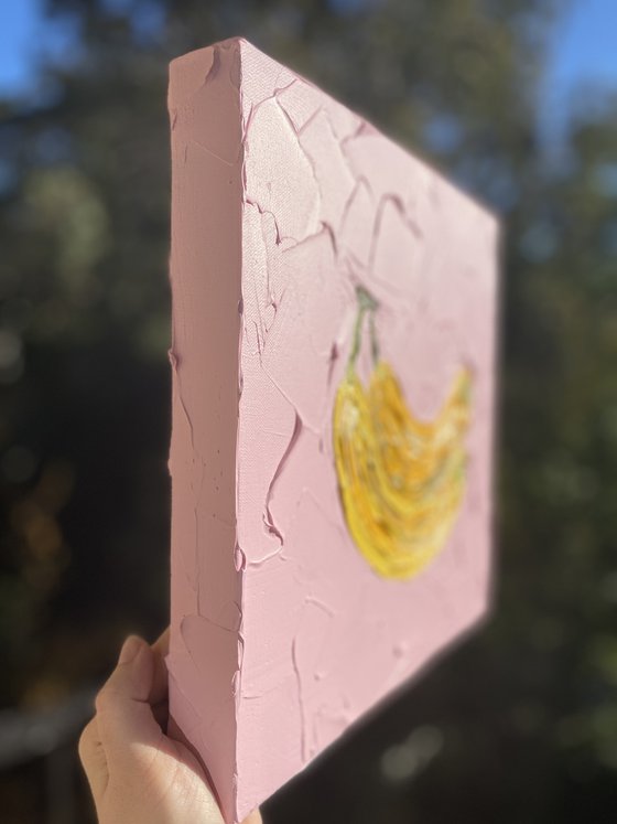 Bananas on pink