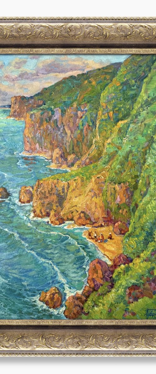 Cliffs Above the Turquoise Sea by Aleksandr Dubrovskyy