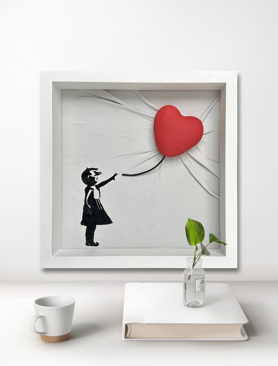 Girl With a Red Heart Balloon