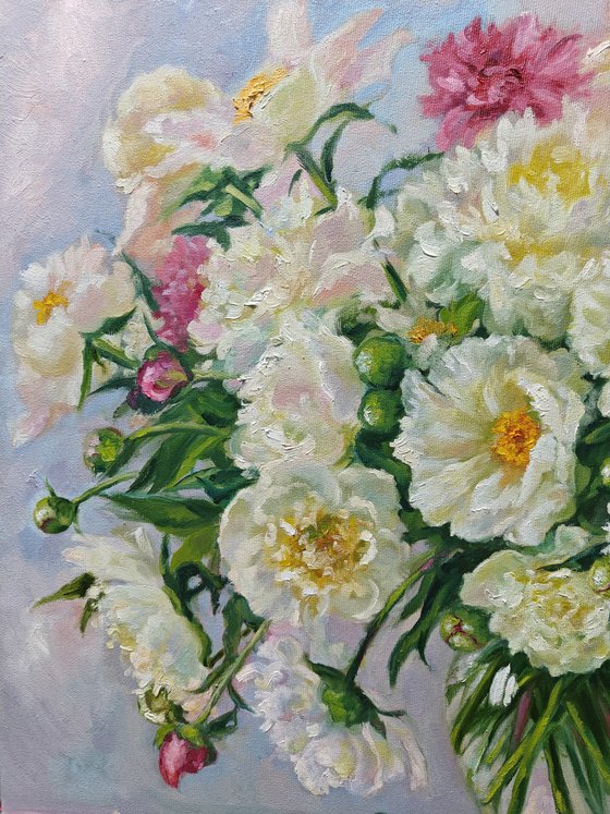 Peonies bouquet  still life