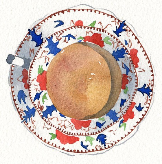 Original Watercolour Painting A Solitary Cup of Tea