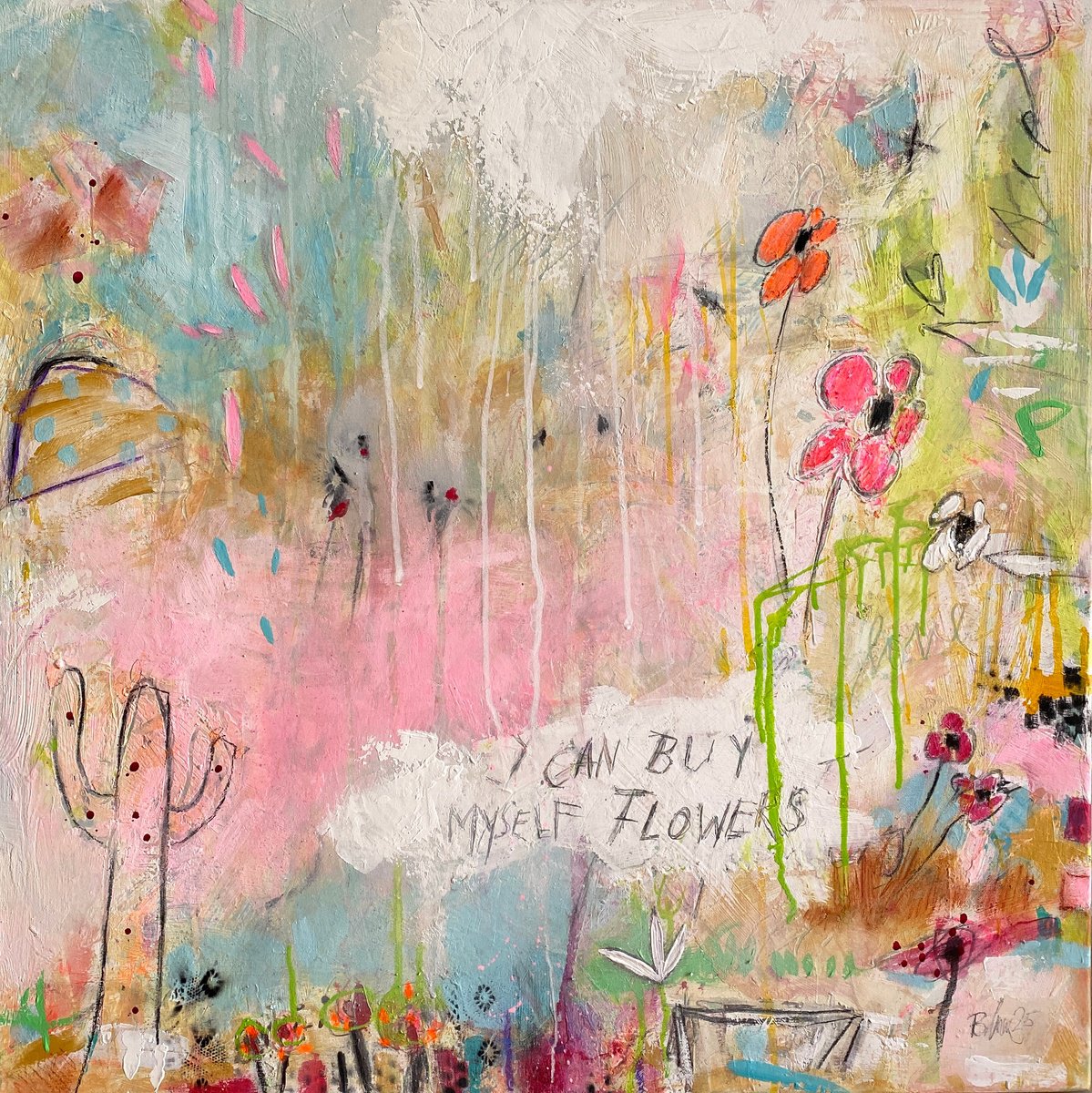 I Can Buy Myself Flowers No.2 By Bea Schubert, 31 X 31, Artwork For Sale On Artfinder