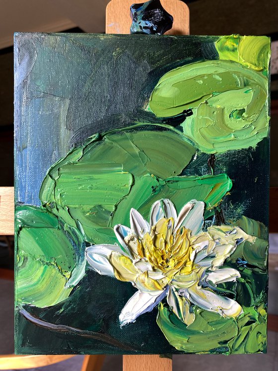 Water Lily — Palette Knife Oil Study