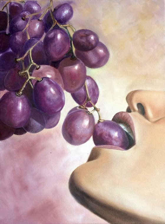 Girl and Grapes