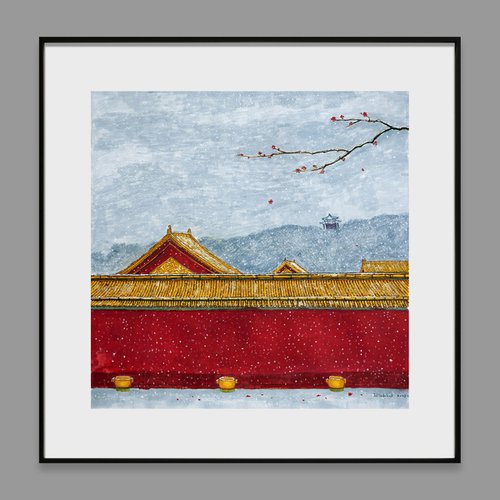 good snow of Forbidden City ( Original ) by Yuan Hua Jia