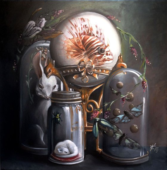 Trapped in a dream - original oil on canvas - 40 x 40 cm (16' x 16')