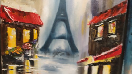 Paris and New  York, original cities oil painting, Comission for Paul