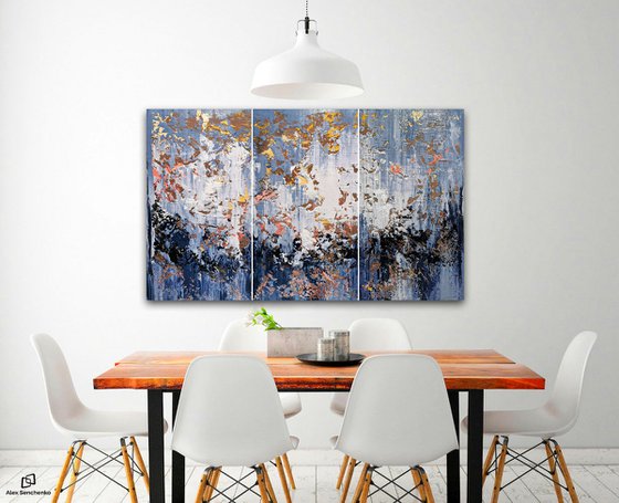 150x100cm. / Abstract triptych / Abstract 1172