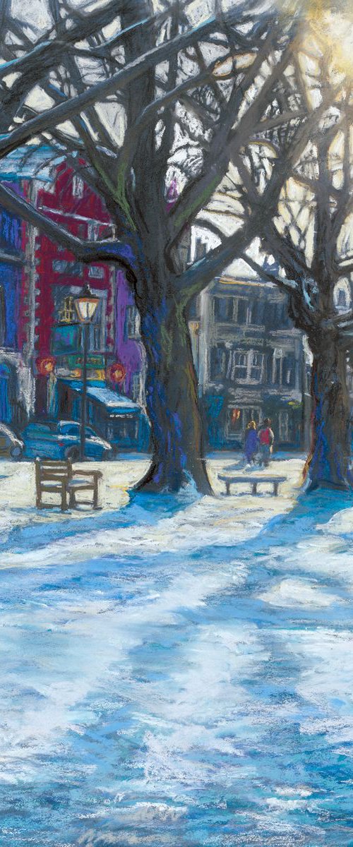 Snow on Richmond Green by Patricia Clements