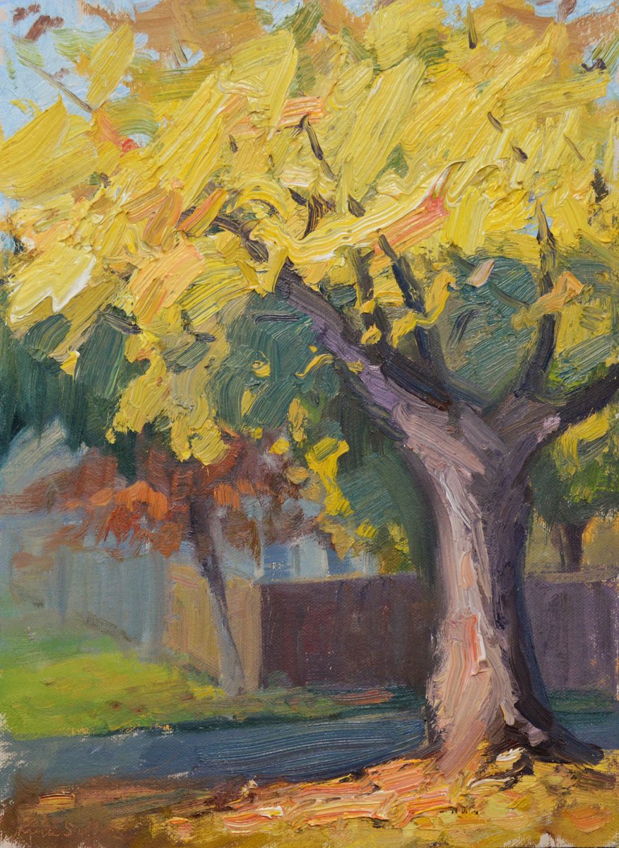 Impressionistic Landscape Oil Painting By Kristina Sellers, 9 X 12", Emblazoned, Original Artwork