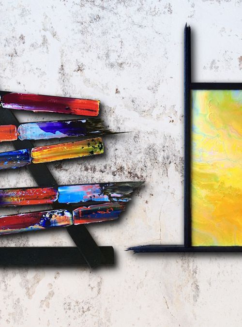 "Don't F#?k With Us" - FREE USA SHIPPING - Original PMS Mixed Media Sculptural Paintings On Canvas and Wood, Framed - 64 x 36 inches by Preston M. Smith (PMS)