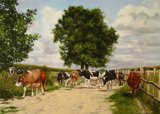 Rural Landscape with Cows