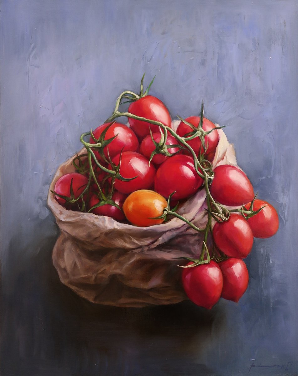 Still life with tomatoes by Gennady Vylusk