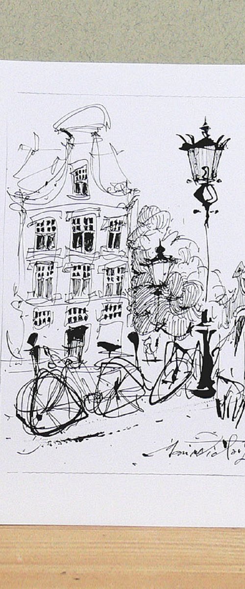 Amsterdam, pen drawing. by Marin Victor