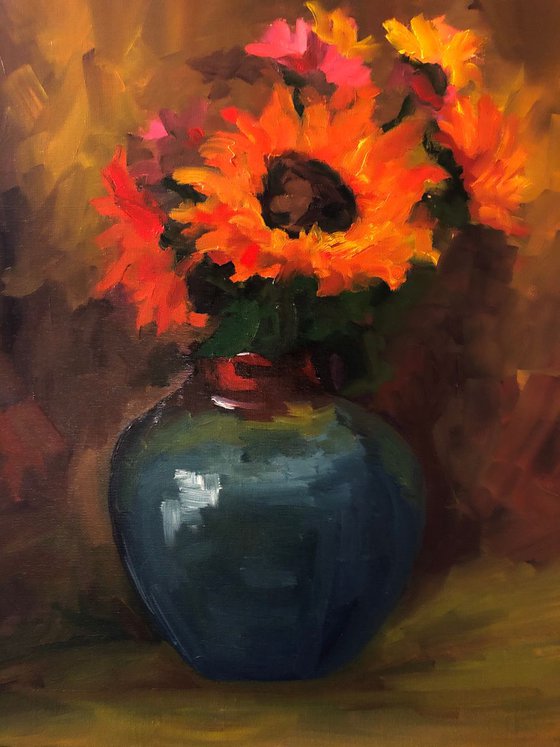 Fiery Sunflowers