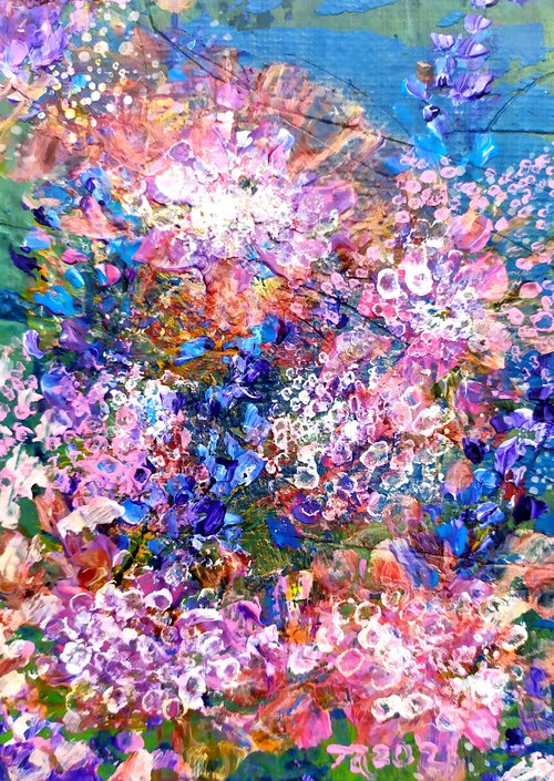 Summer pink flowers by Tetiana Chebrova