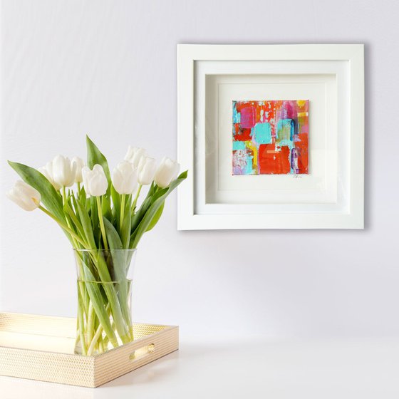 Framed ready to hang mini original abstract #200