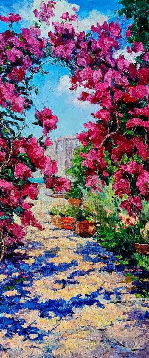 A Path Through Bougainvillea by Olga Egorov