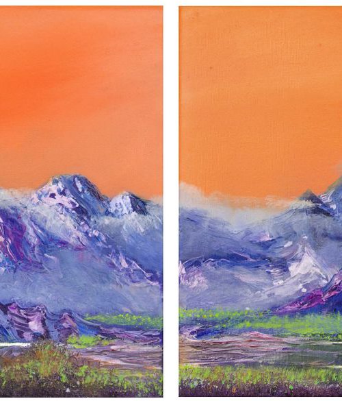 Mountains landscape. Diptych by Nino Ponditerra