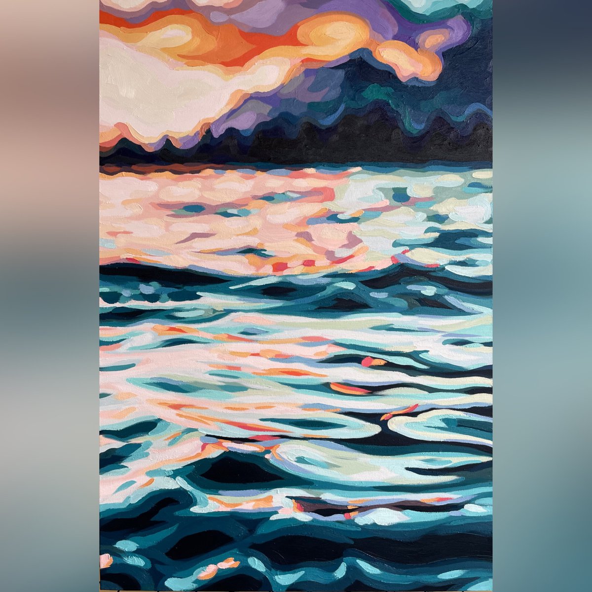 Impressionistic Landscape Oil Painting By Aylee Kim, 24 X 36, Reminiscent, Original Artwork