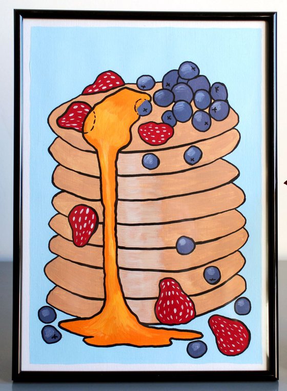Pancake Tower Pop Art Painting On A4 Paper