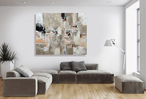 Tranquility - XL LARGE,  TEXTURED ABSTRACT ART – EXPRESSIONS OF ENERGY AND LIGHT. READY TO HANG!