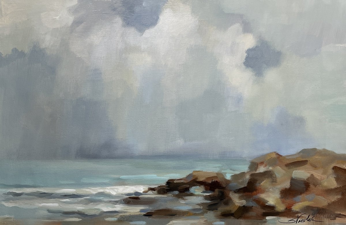  Morning At Stone Beach By Silvia Vassileva, 36 X 24, Artwork For Sale On Artfinder