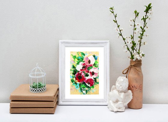 Peony Painting Bouquet Original Art Peonies Artwork Pink Floral Wall Art Flower Art