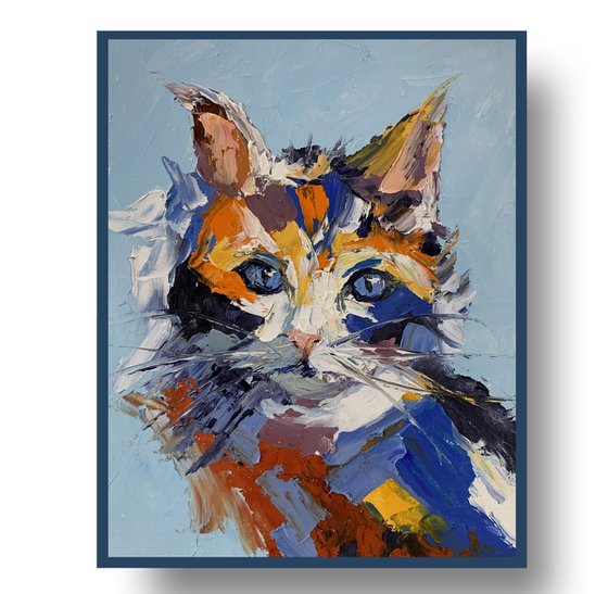 Colorful Cat portrait.