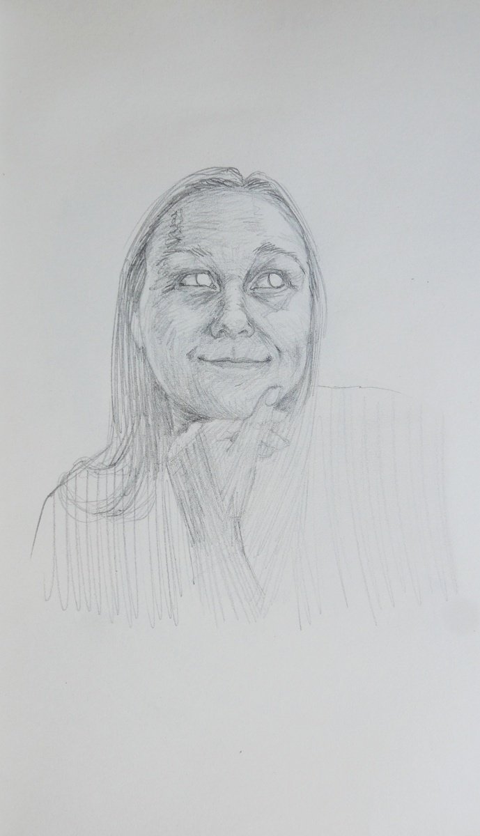 Face sketch July 13 by Karina Danylchuk