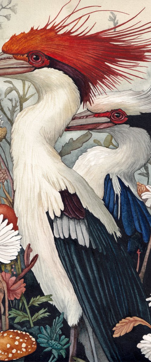 Nestling Cranes by Lisa Lennon