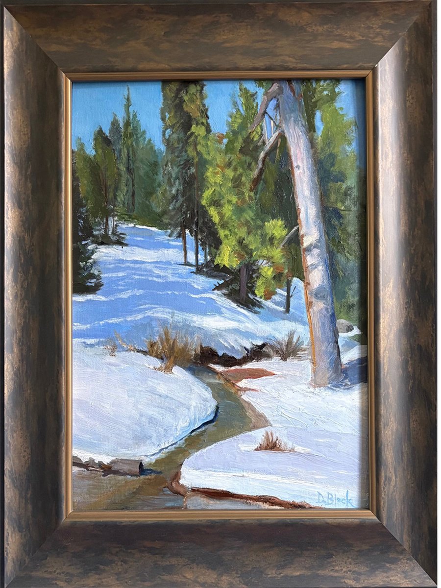 Impressionistic Landscape Oil Painting By David Block, 17 X 21, Running Springs, Original Artwork