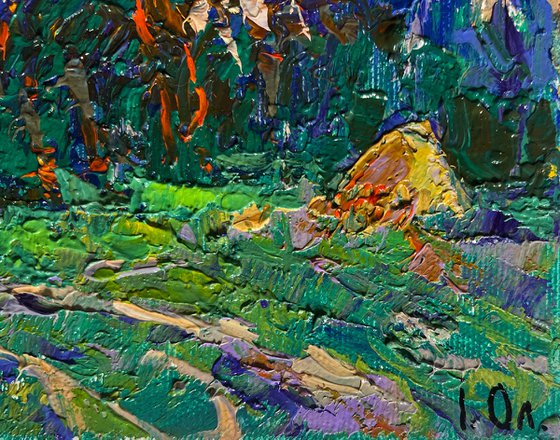 Yellow sunset behind tree