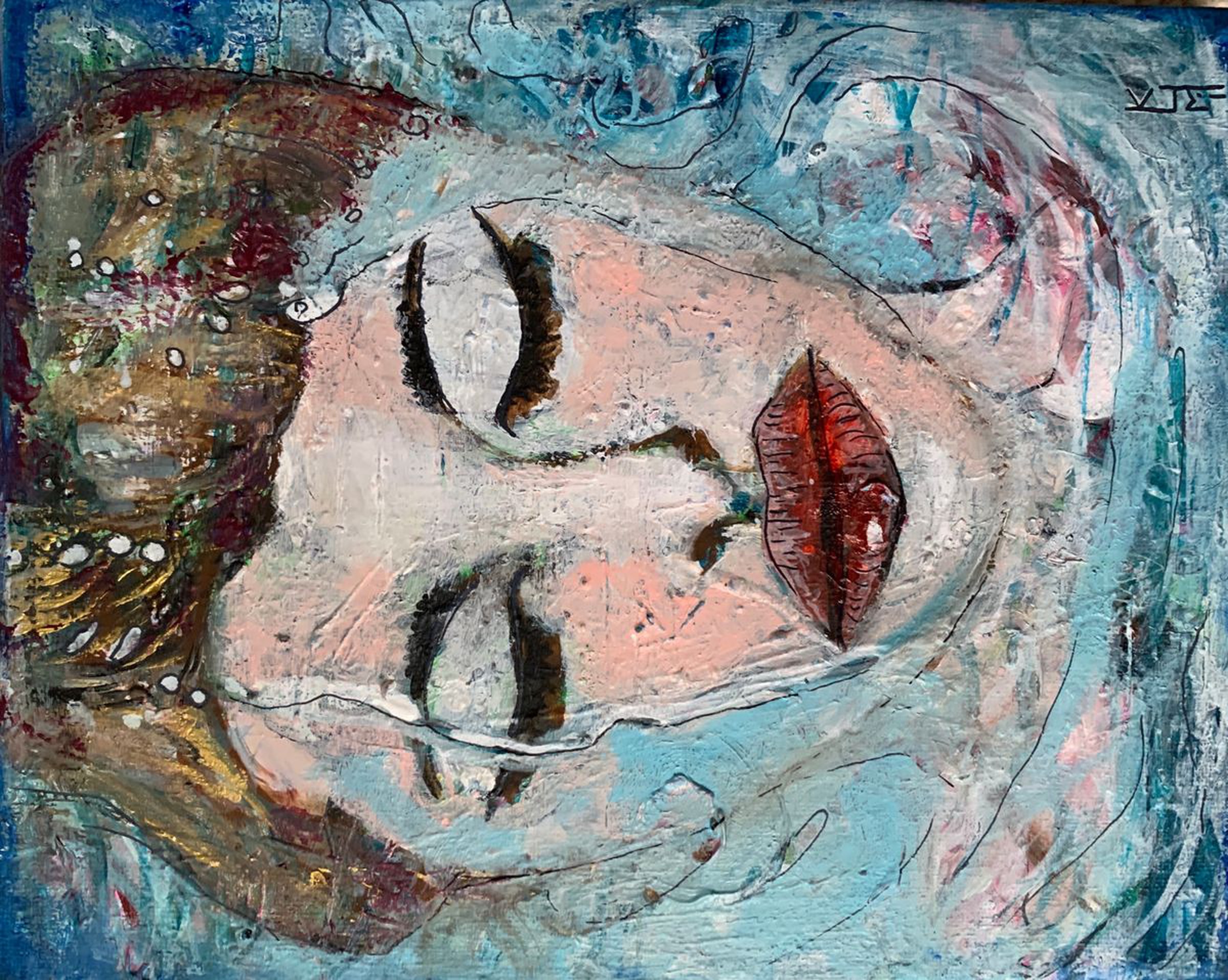 Blue Underwater Painting In Acrylic On Canvas Hy Artfinder