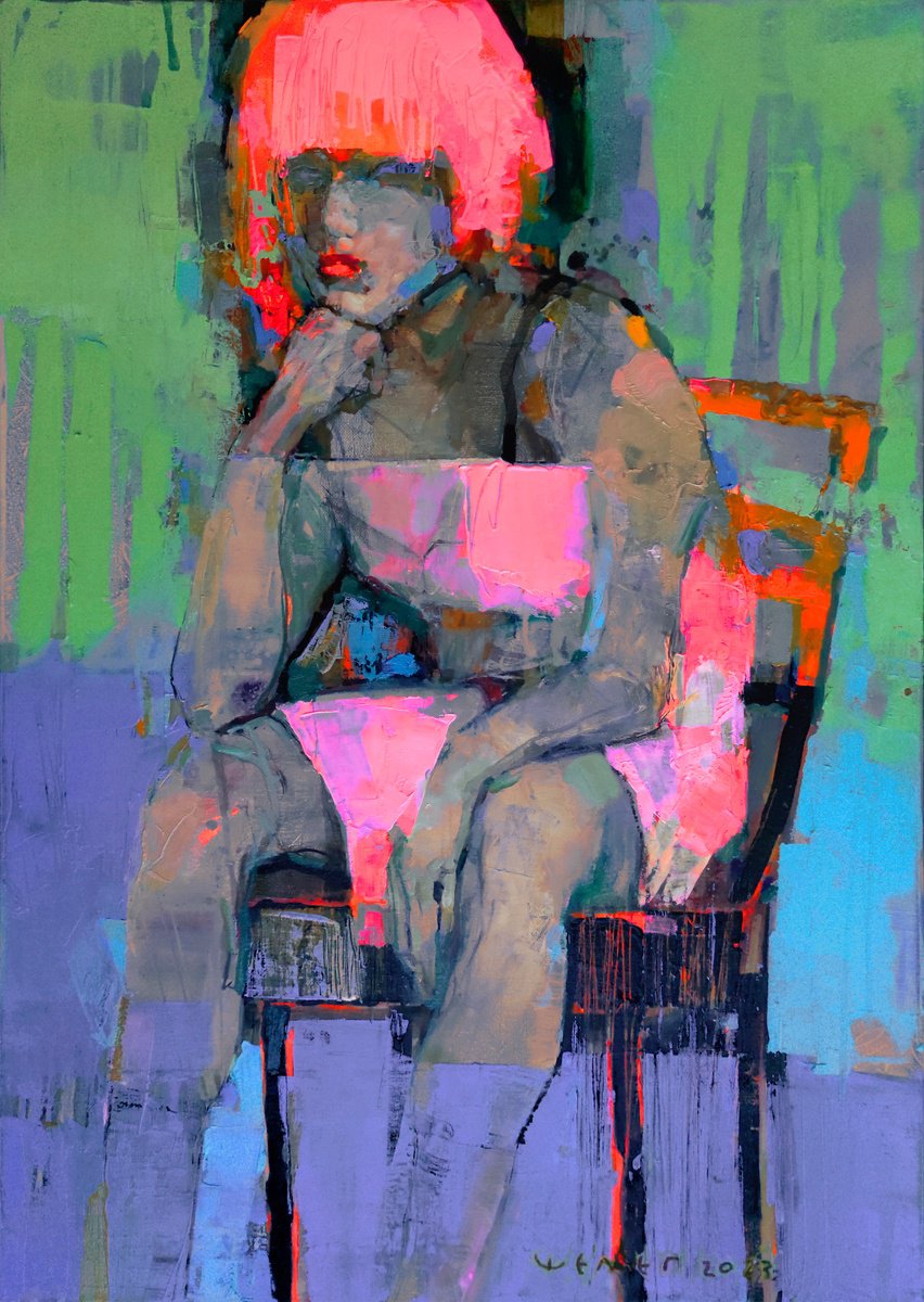 Pink Lady By Victor Sheleg, 20 X 28, Artwork For Sale On Artfinder