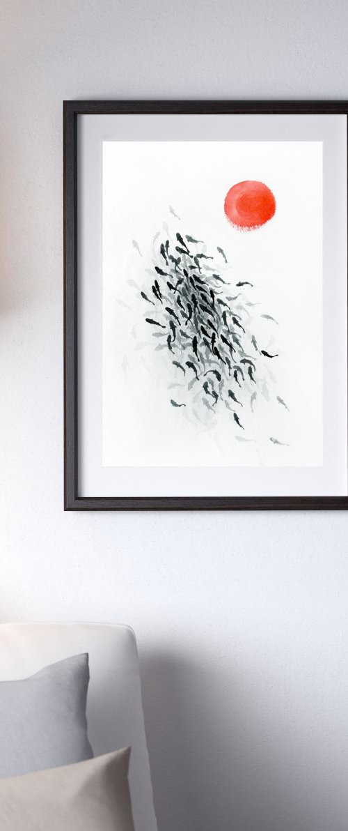 Shoal  Fish #1 by Olga Beliaeva Watercolour