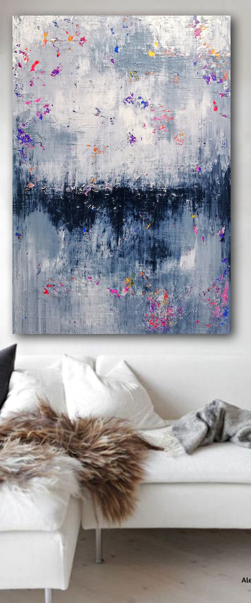 150x100cm. / abstract painting / Abstract 1241 by Alex Senchenko