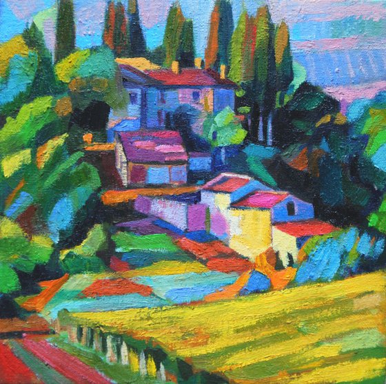 Landscape of Tuscany /  20 x 20 cm