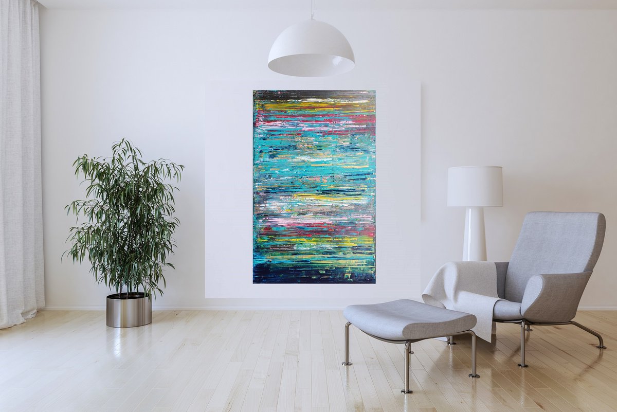 Life changes - large colorful abstract painting by Ivana Olbricht