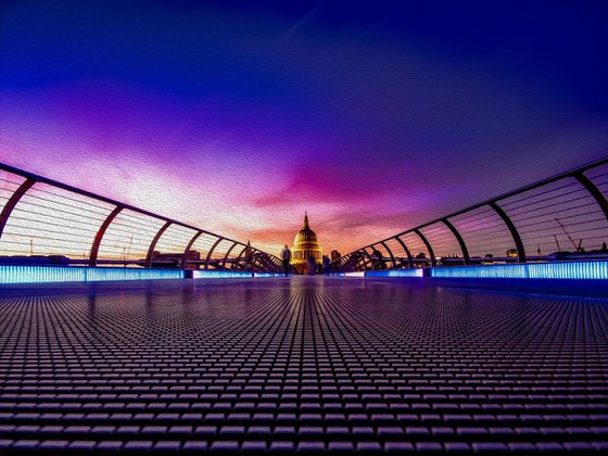 London at Night Millennium Bridge
