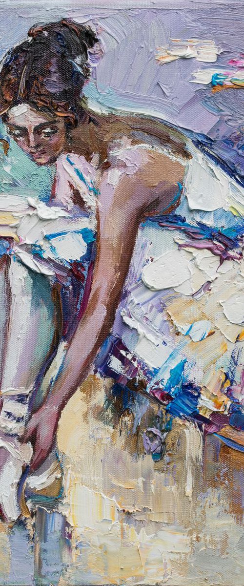 Ballerina - Original oil painting by Anastasiia Valiulina